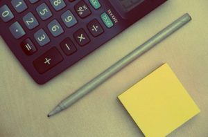 calculator and pen